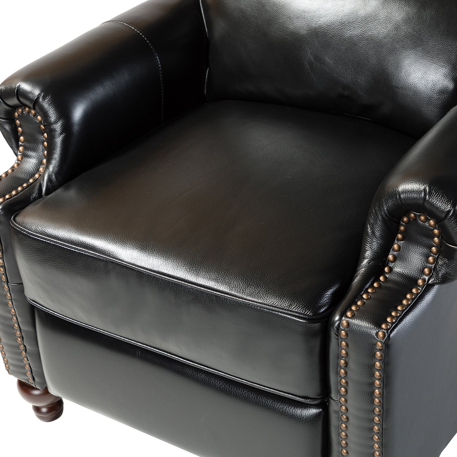 Franco Genuine Leather Recliner in Black - Image 5