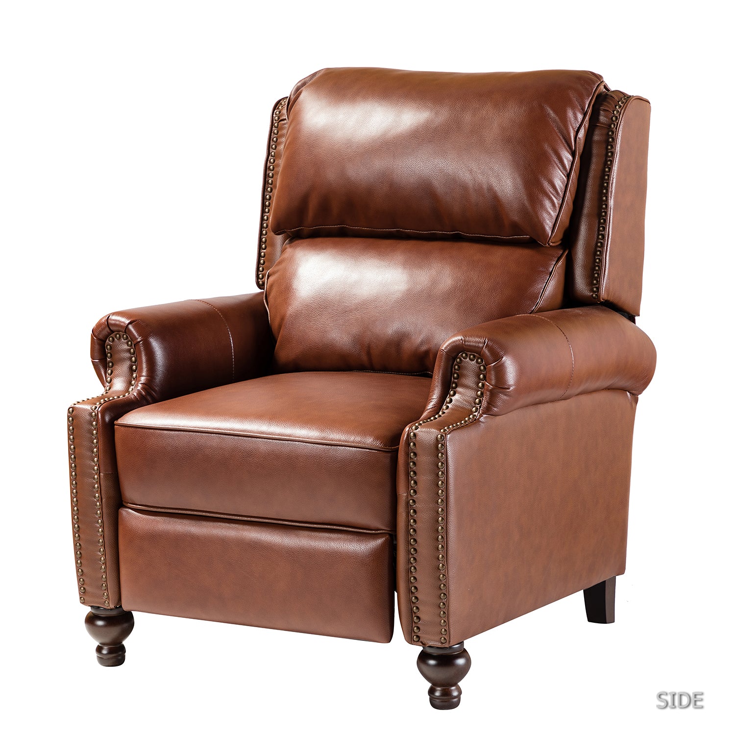 Franco Genuine Leather Recliner in Brown - Image 2