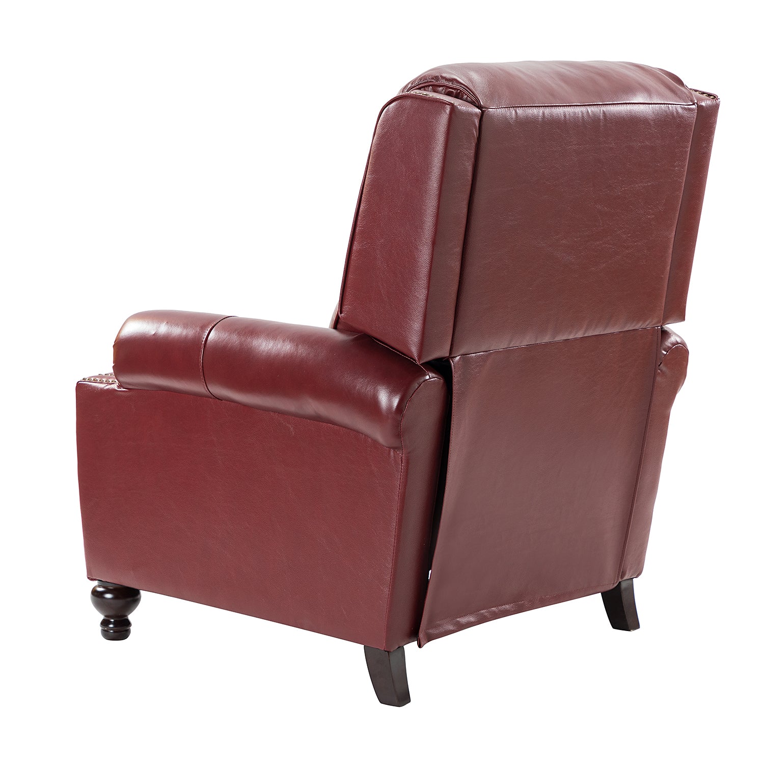 Franco Genuine Leather Recliner in Burgundy - Image 4