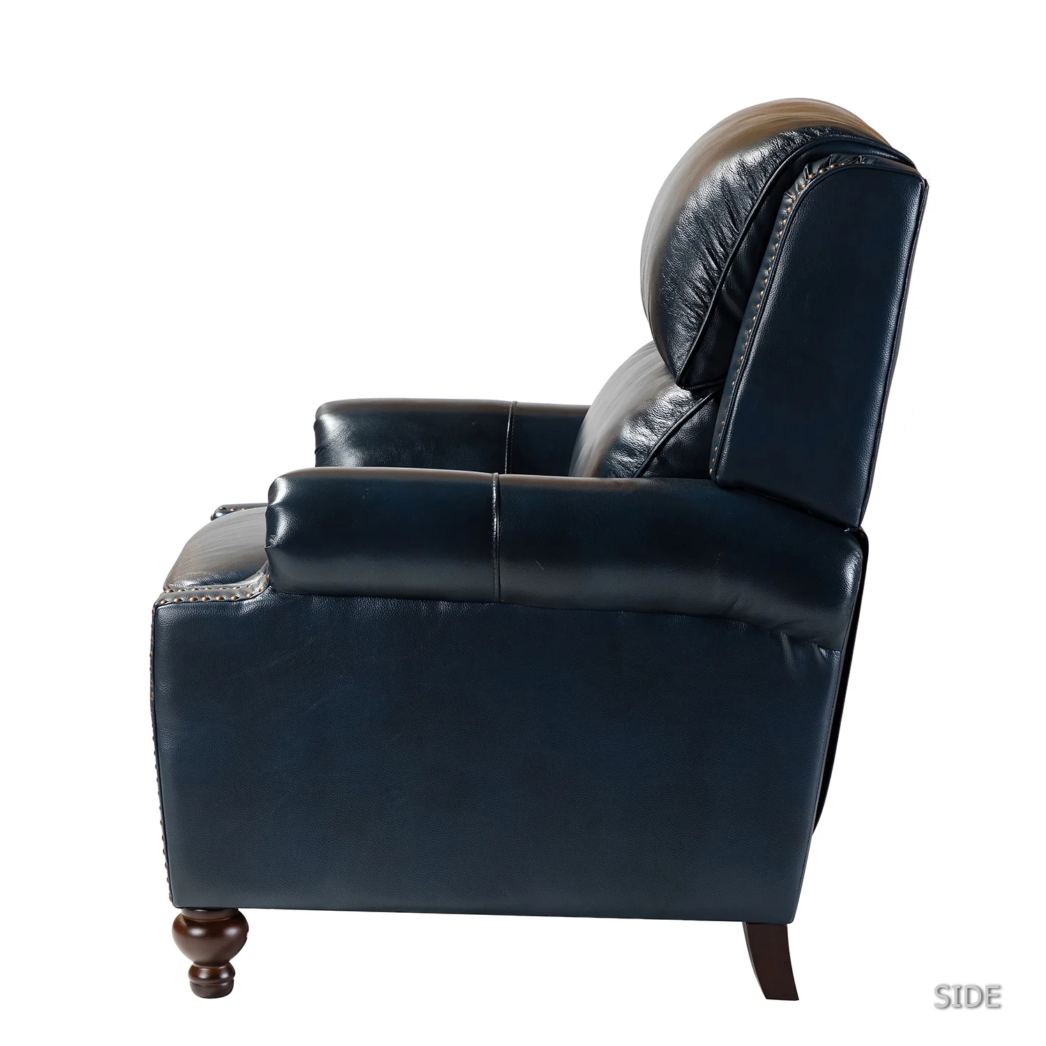 Franco Genuine Leather Recliner in Navy - Image 3