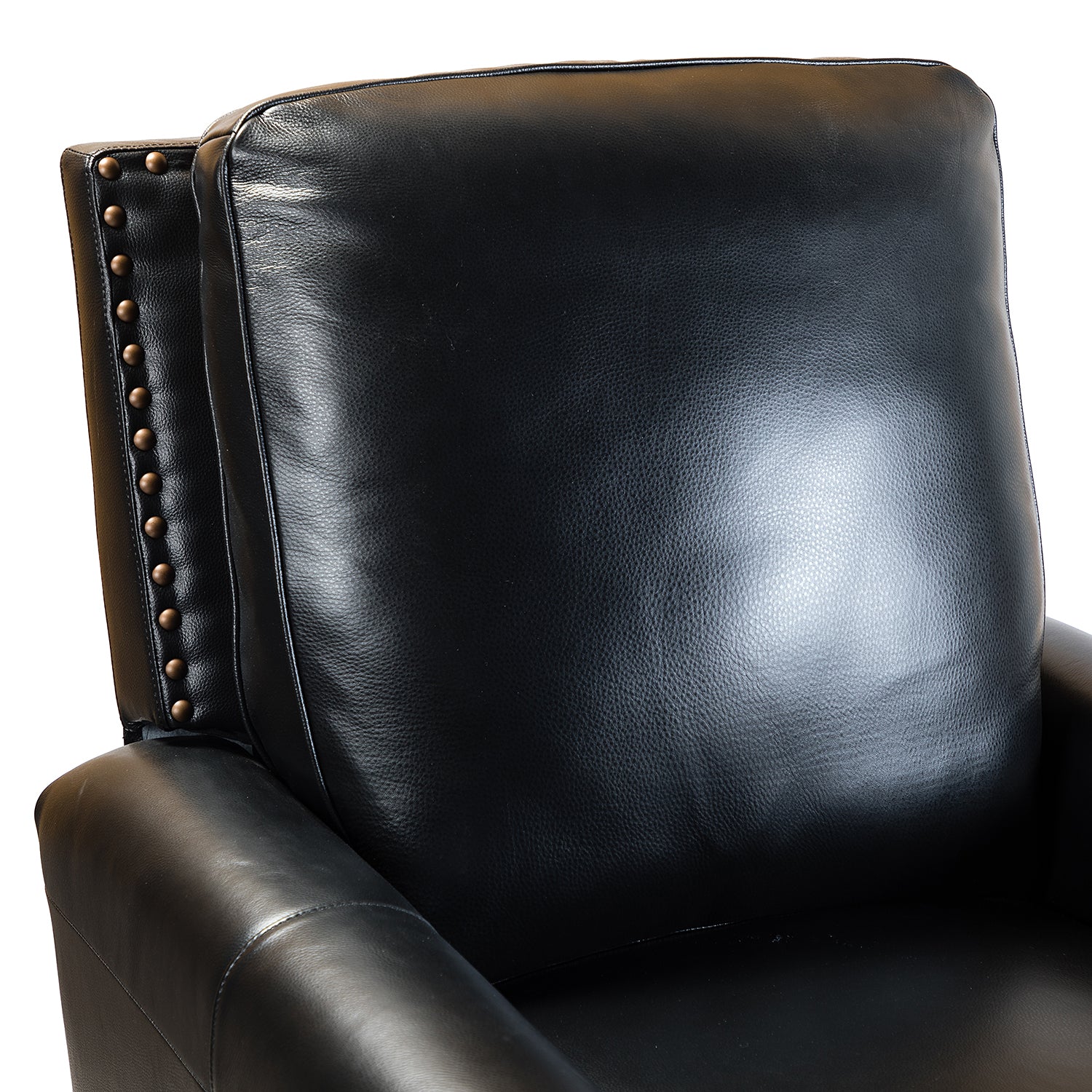 Amil Genuine Leather Recliner in Black - Image 6