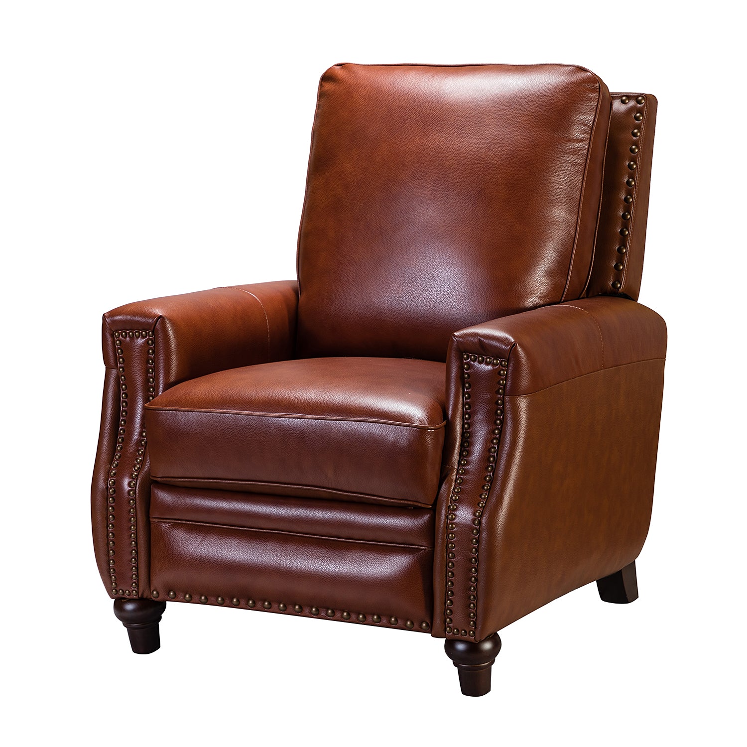 Amil Genuine Leather Recliner in Brown - Image 2