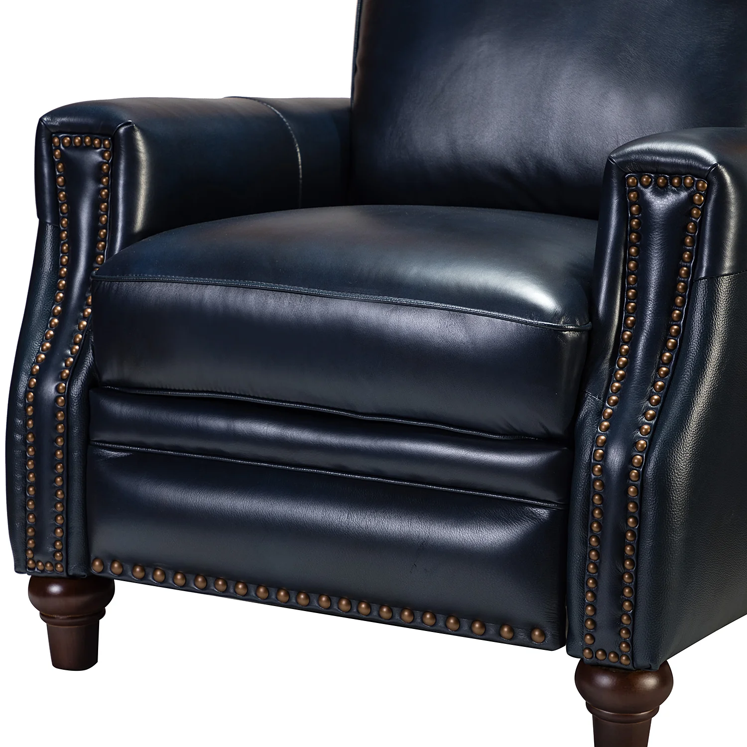 Amil Genuine Leather Recliner in Navy - Image 6