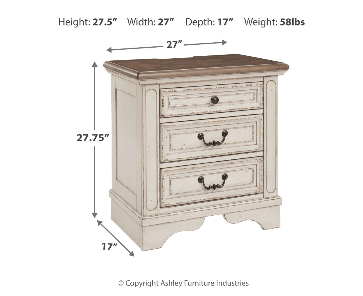 Realyn Three Drawer Night Stand - Image 4