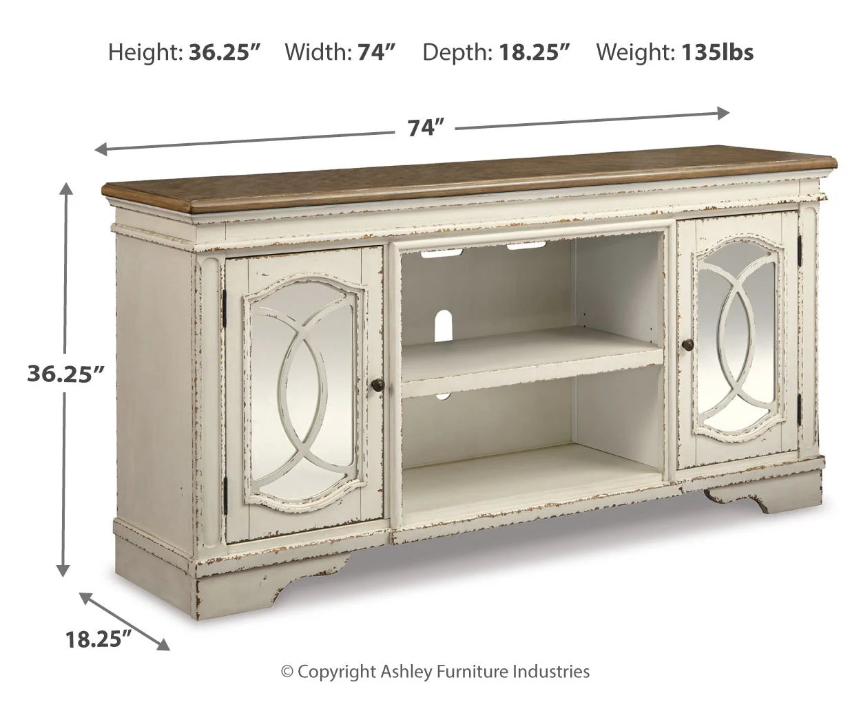 Realyn XL TV Stand w/Fireplace Option - Image 4