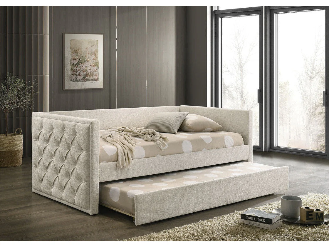 Renzi Beige Twin Daybed w/ Trundle