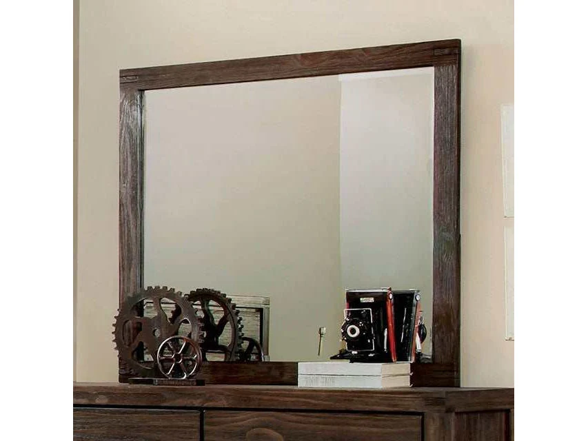 Rexburg Wire-Brushed Rustic Brown Mirror