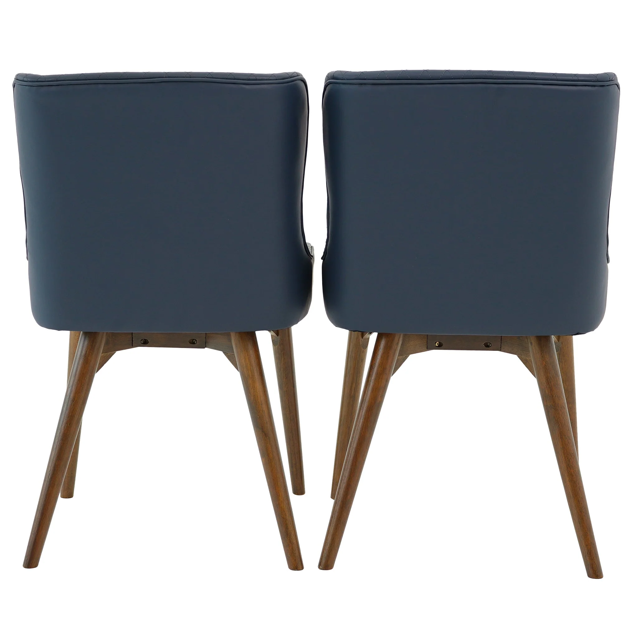 Robin Dining Chair Set of 2 - Navy Blue Vegan Leather - Image 3