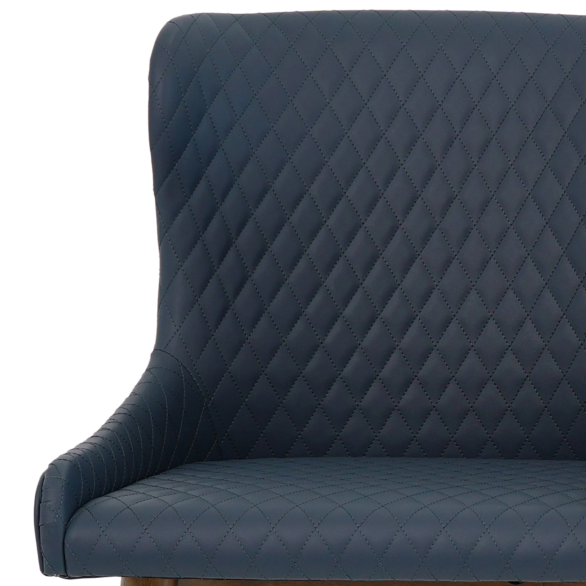 Robin Dining Chair Set of 2 - Navy Blue Vegan Leather - Image 5