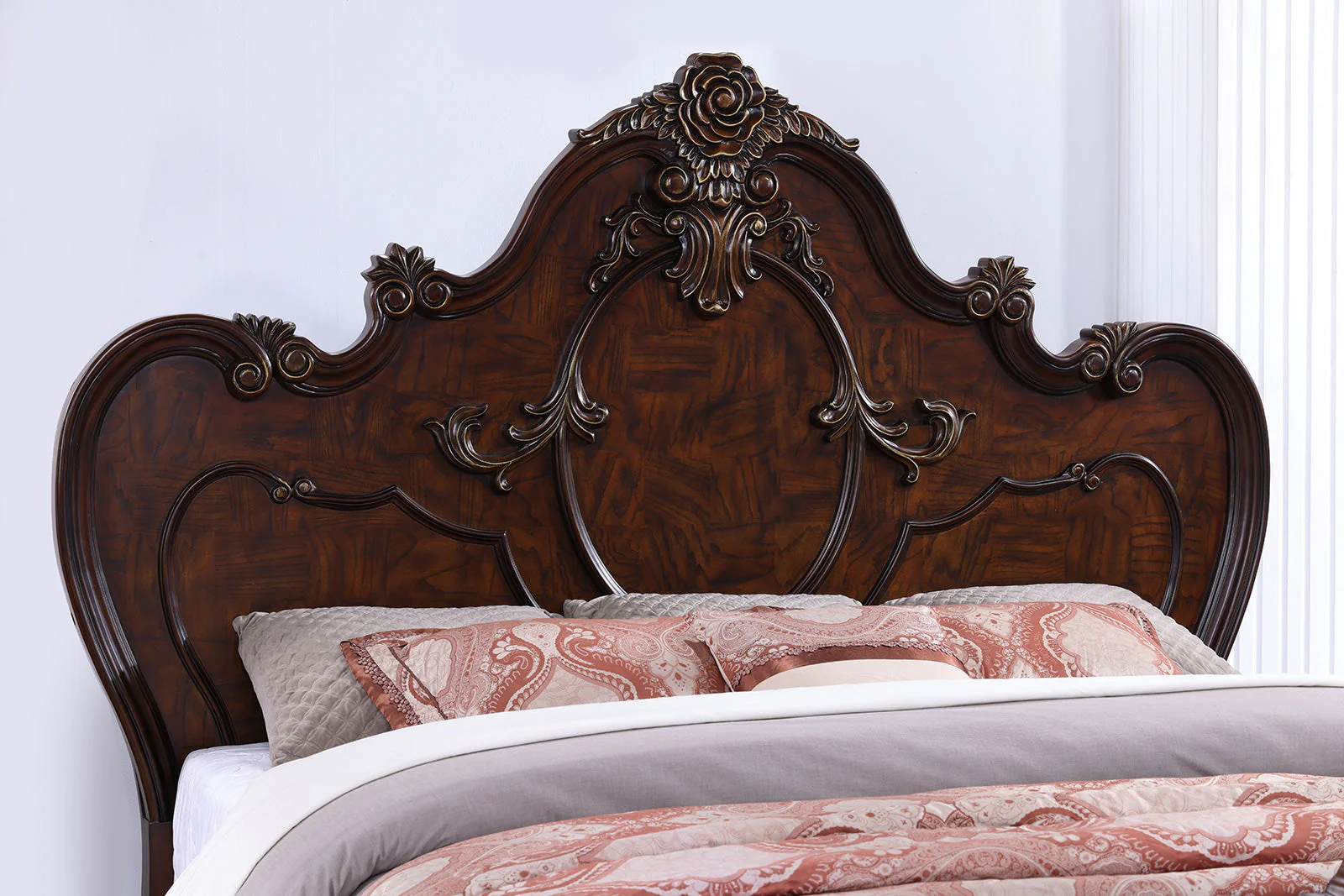 Roselli Dark Cherry Queen Bed - Image 3