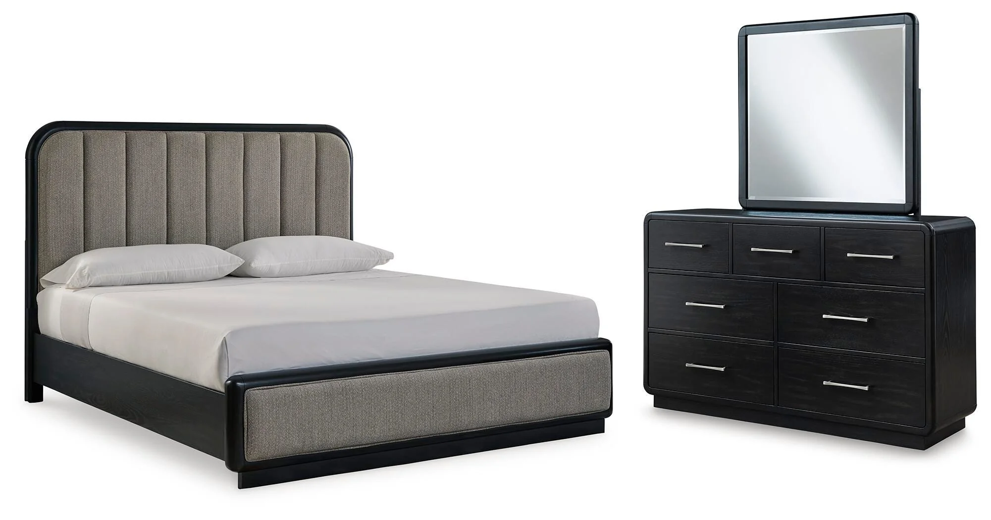 Rowanbeck Upholstered Panel Bed Bedroom Set