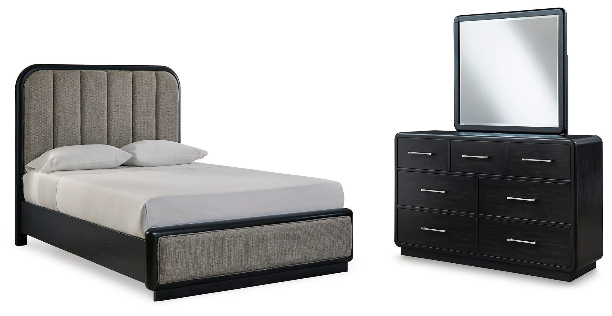 Rowanbeck Upholstered Panel Bed Bedroom Set - Image 5