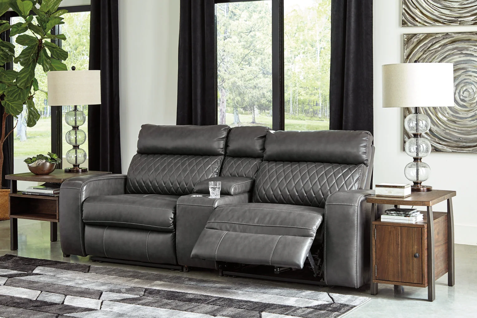 Samperstone 3-Piece Power Reclining Sectional Loveseat - Image 2