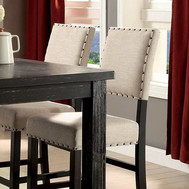 Sania Antique Black 54" Square Counter Height Table - Image 4