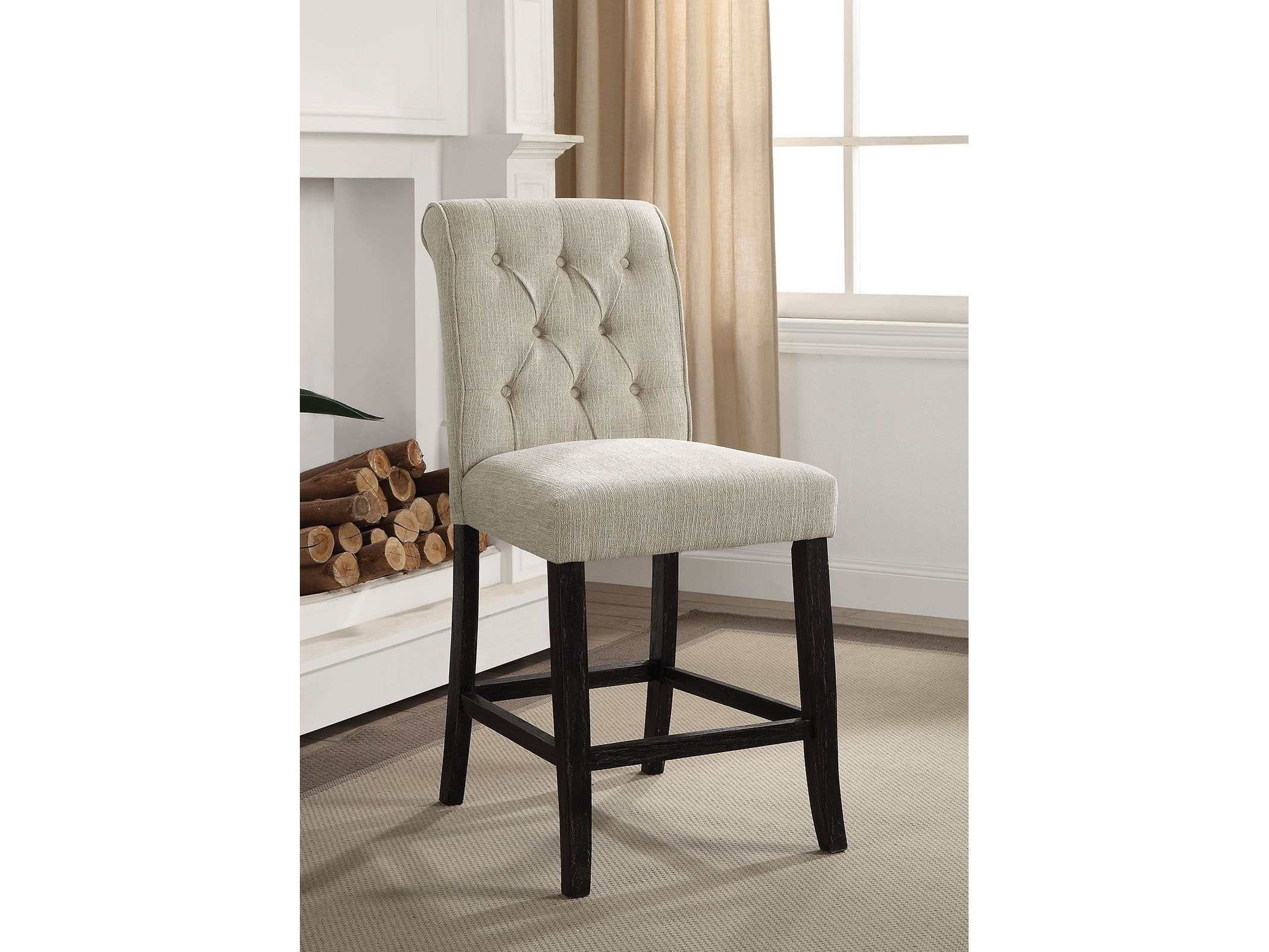 Sania Antique Black/Beige 7 Pc. Sq Counter Height Table Set - Image 4