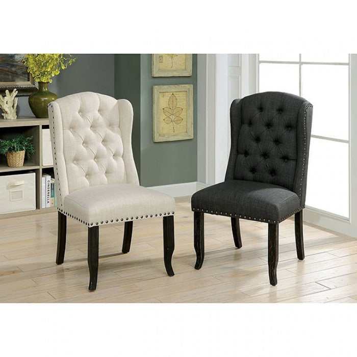 Sania Antique Black & Gray Side Chair (Set of 2) - Image 3