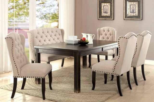 Sania III Antique Black & Beige 2 Seater Dining Bench - Image 4