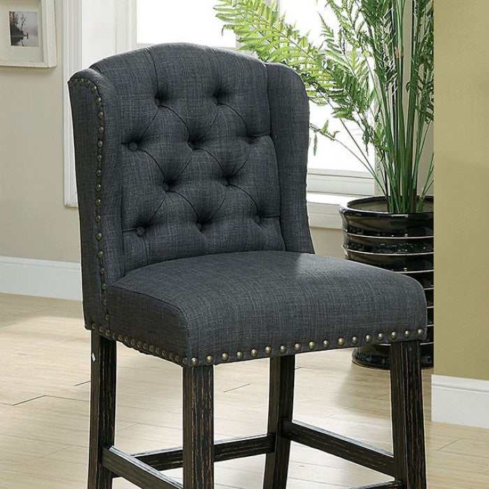 Sania III Antique Black & Gray Counter Height Dining Chair (Set of 2) - Image 2