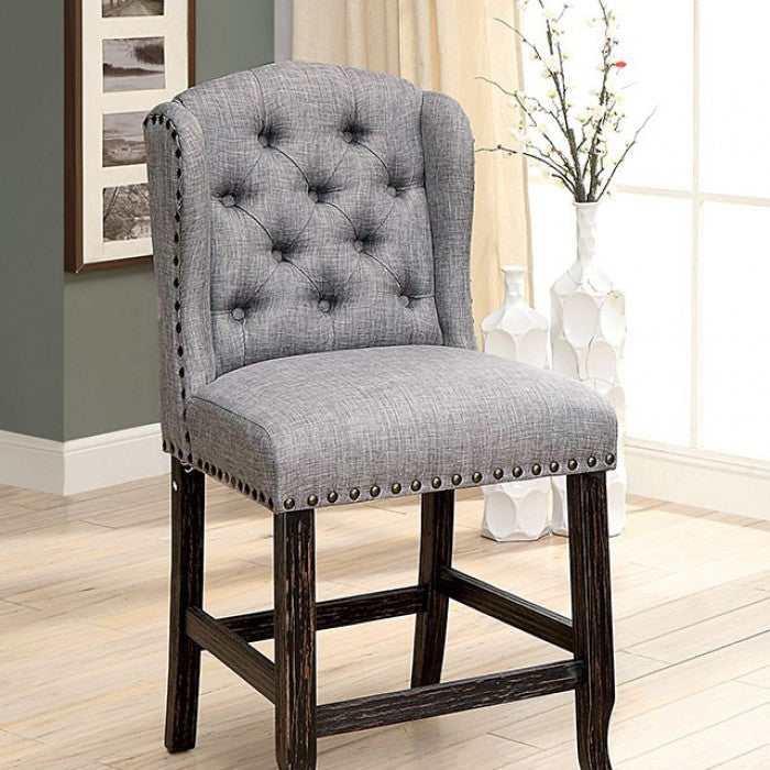 Sania III Antique Black & Light Gray Counter Height Dining Chair (Set of 2) - Image 2