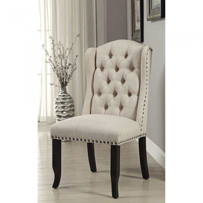 Sania III Black & Beige 6pc Dining Room Set w/ Bench - Image 4