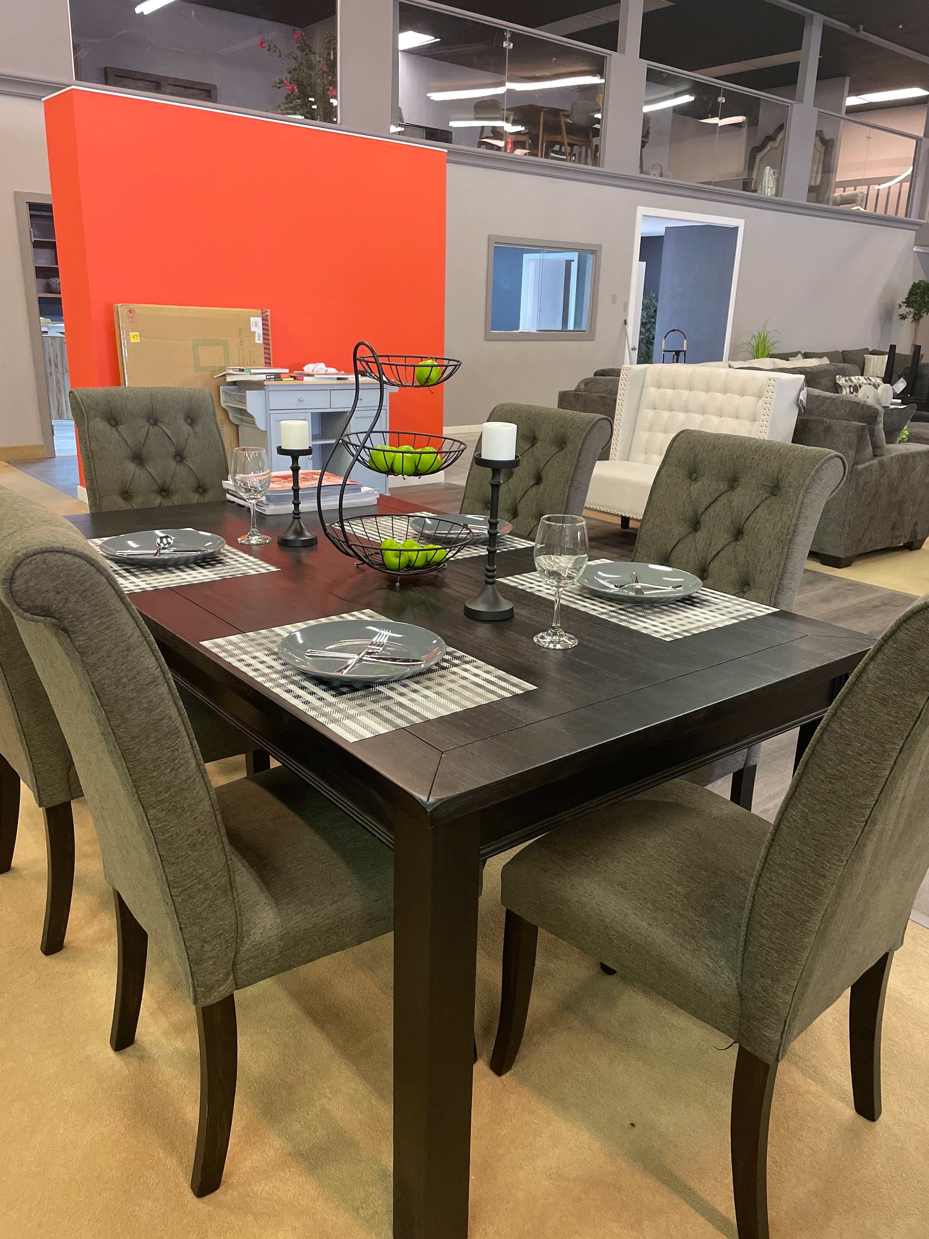 Sania III Black & Gray Dining Room Set / 7pc - Image 2