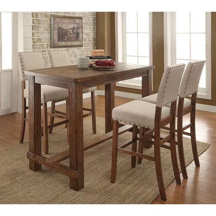 Sania Rustic Oak Bar Table - Image 3