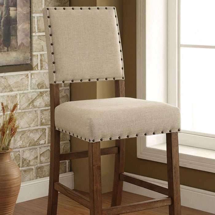 Sania Rustic Oak & Ivory Bar Chair (Set of 2) - Image 2