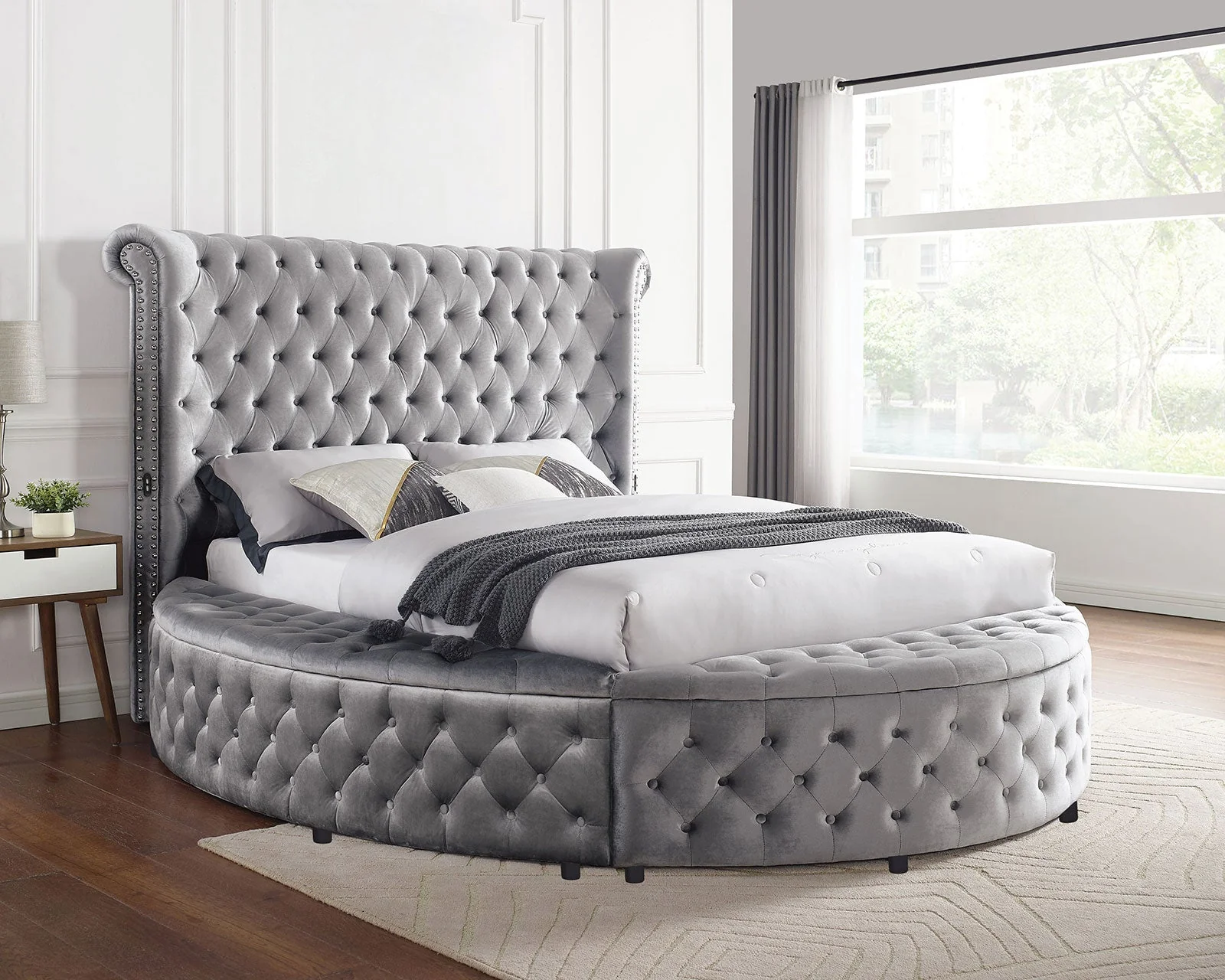 Sansom Gray 5 Pc. Queen Bedroom Set w/ Chest - Image 2