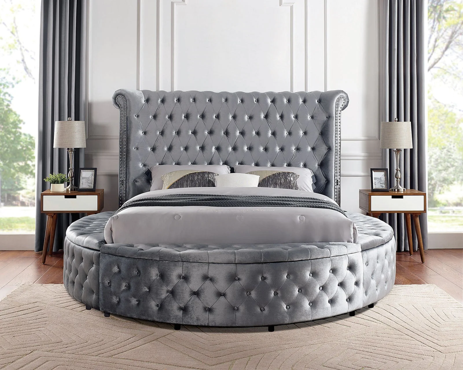 Sansom Gray 5 Pc. Queen Bedroom Set w/ Chest - Image 6