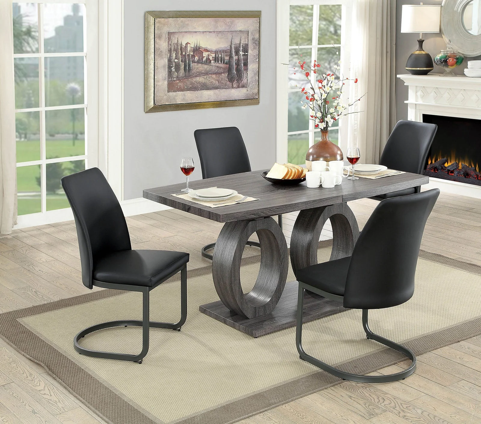 Saskia Gray 7 Pc. Dining Room Set - Image 2