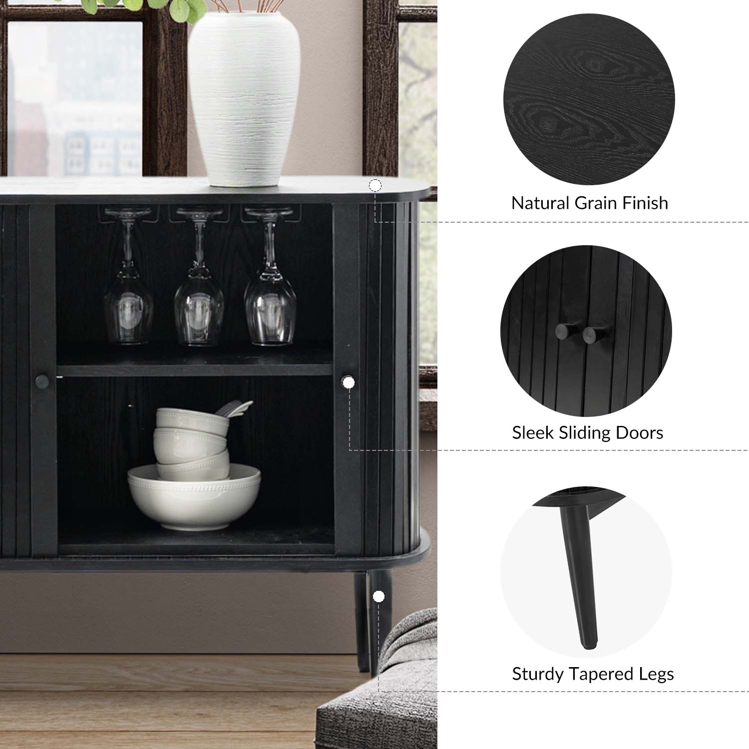 Armin Sideboard in Black - Image 4