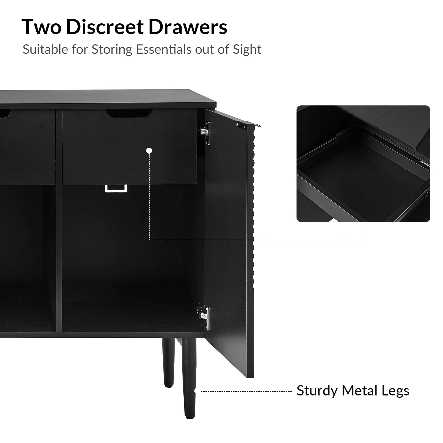 Burkart 4 Door Sideboard in Black - Image 6