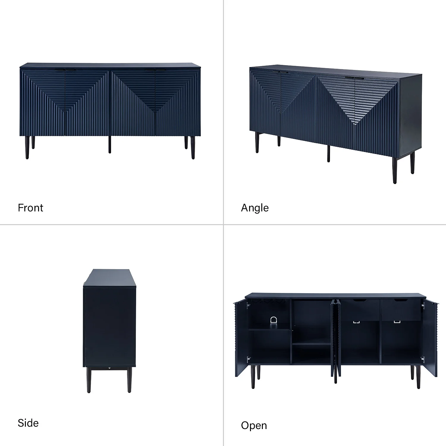 Burkart 4 Door Sideboard in Navy - Image 3