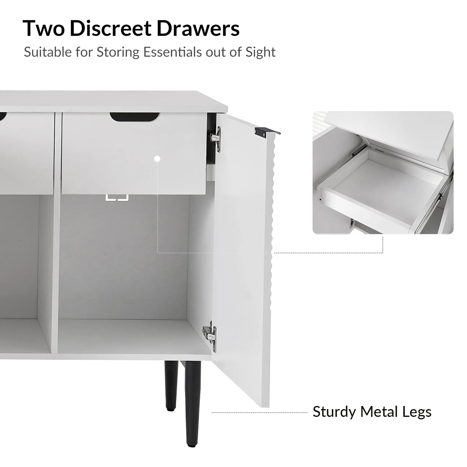 Burkart 4 Door Sideboard in White - Image 6