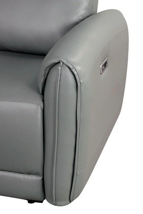 Schlieren Gray Leatherette Power Recliner - Image 2