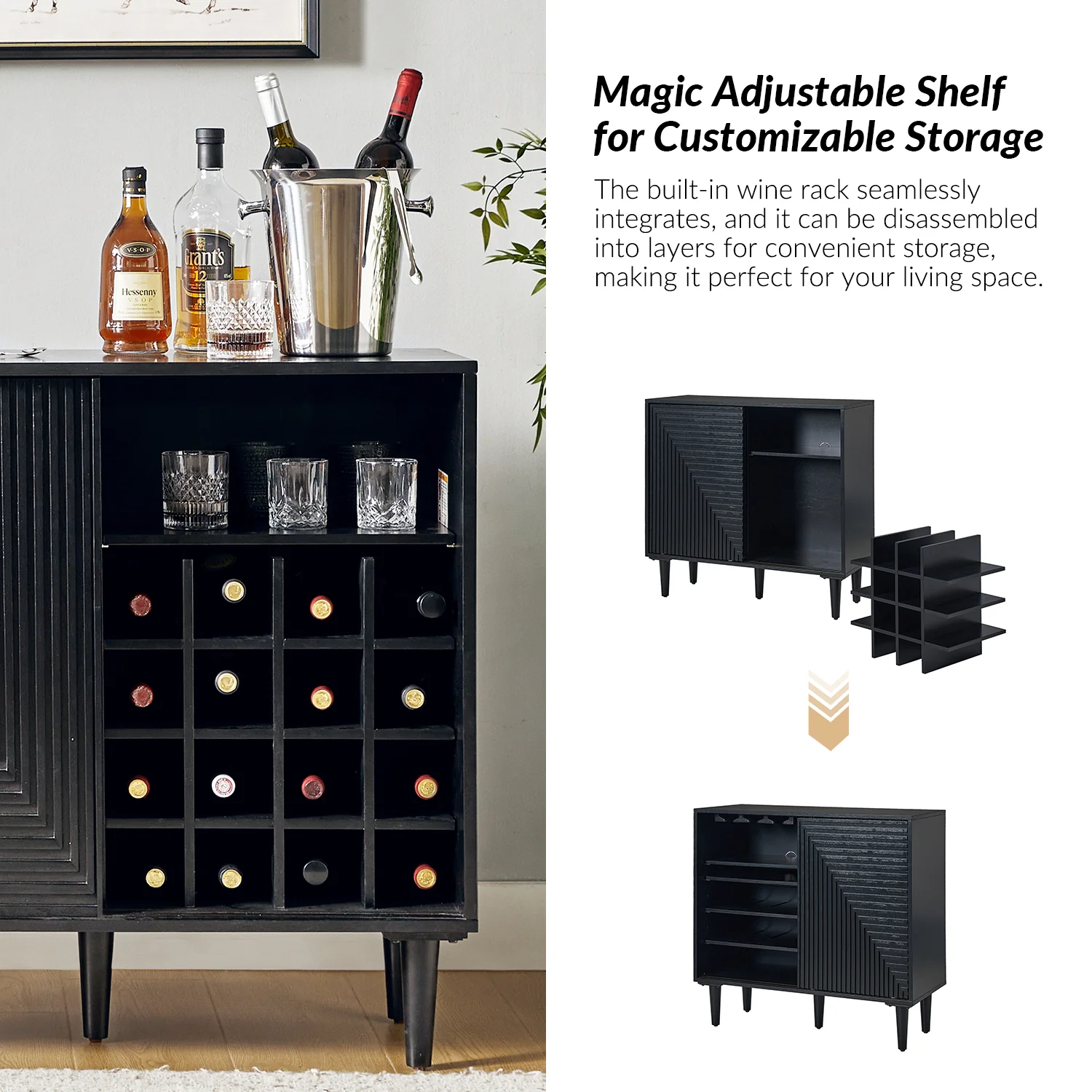 Undine Accent Cabinet in Black - Image 3