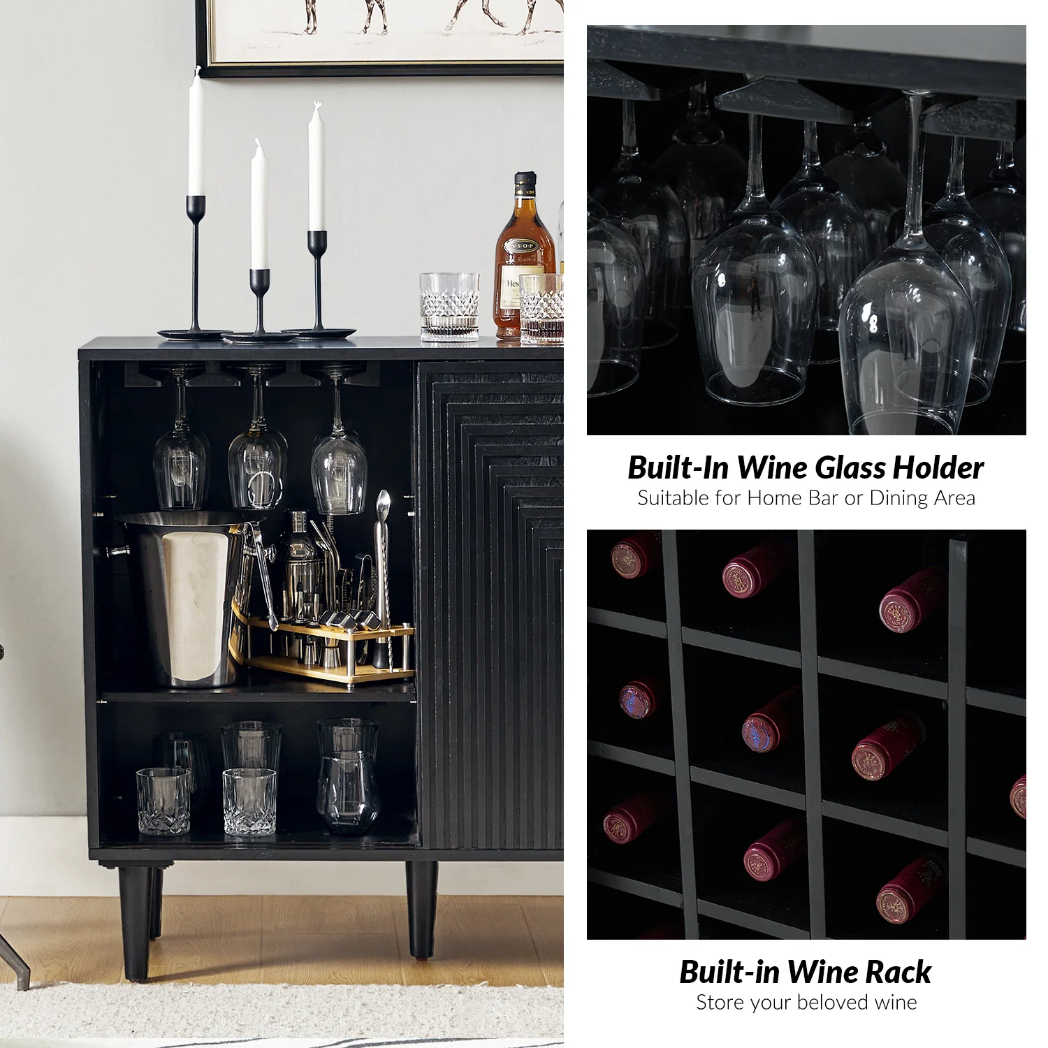 Undine Accent Cabinet in Black - Image 4