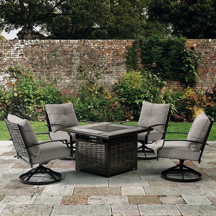 Segovia Black & Gray Swivel Chair (Set of 4) - Image 2