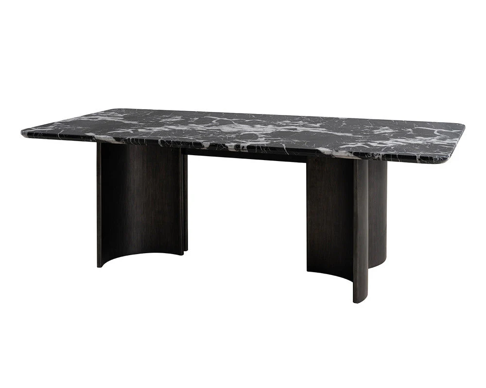 Selsey Black Dining Table (Black Stone Top) - Image 4