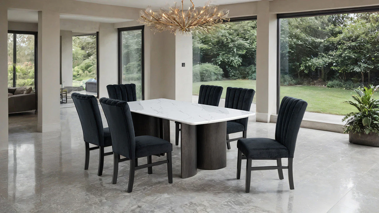 Selsey White Dining Table (White Stone Top) - Image 2