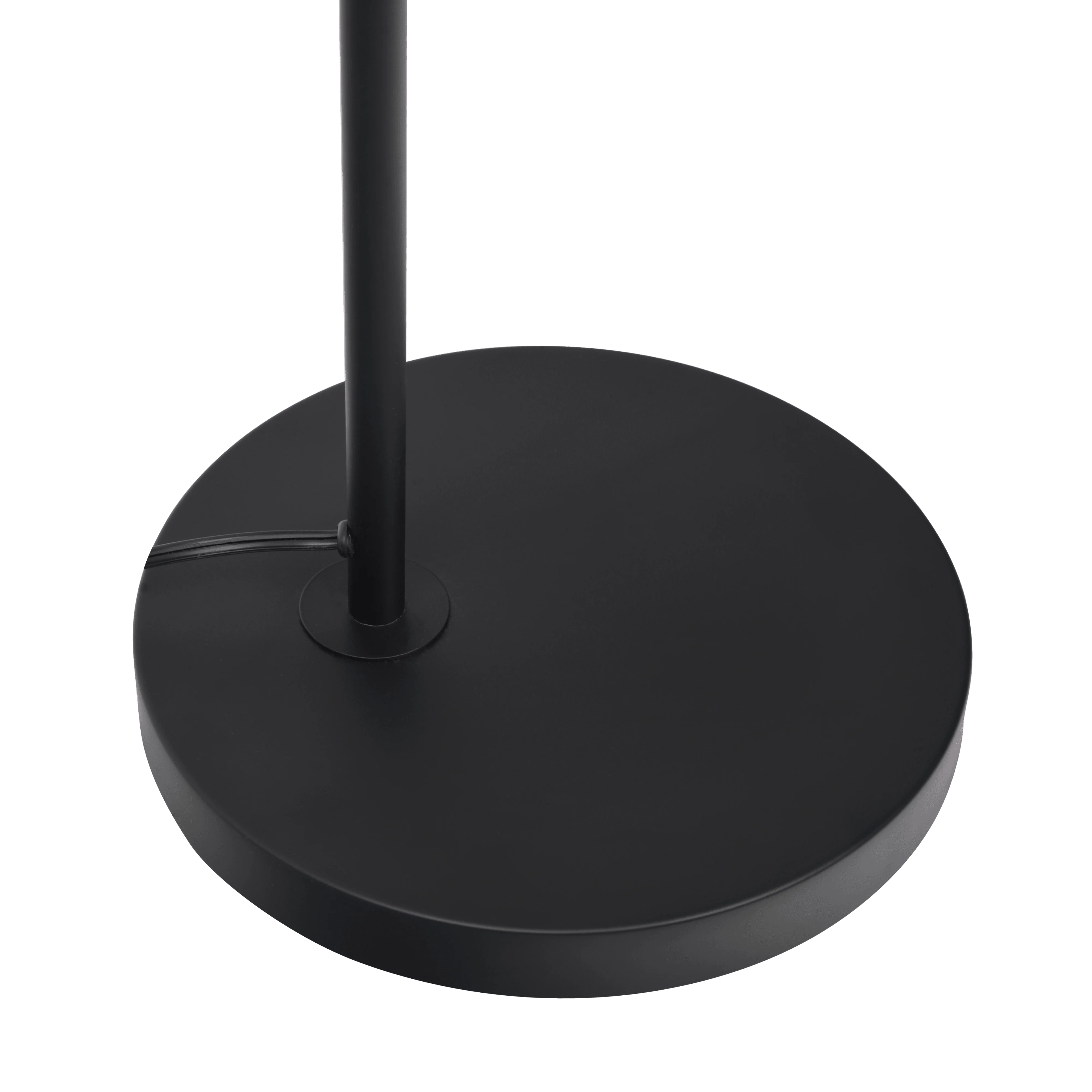 Seoul Black Floor Lamp with Rotary Switch Wood Table Metal Base - Image 4