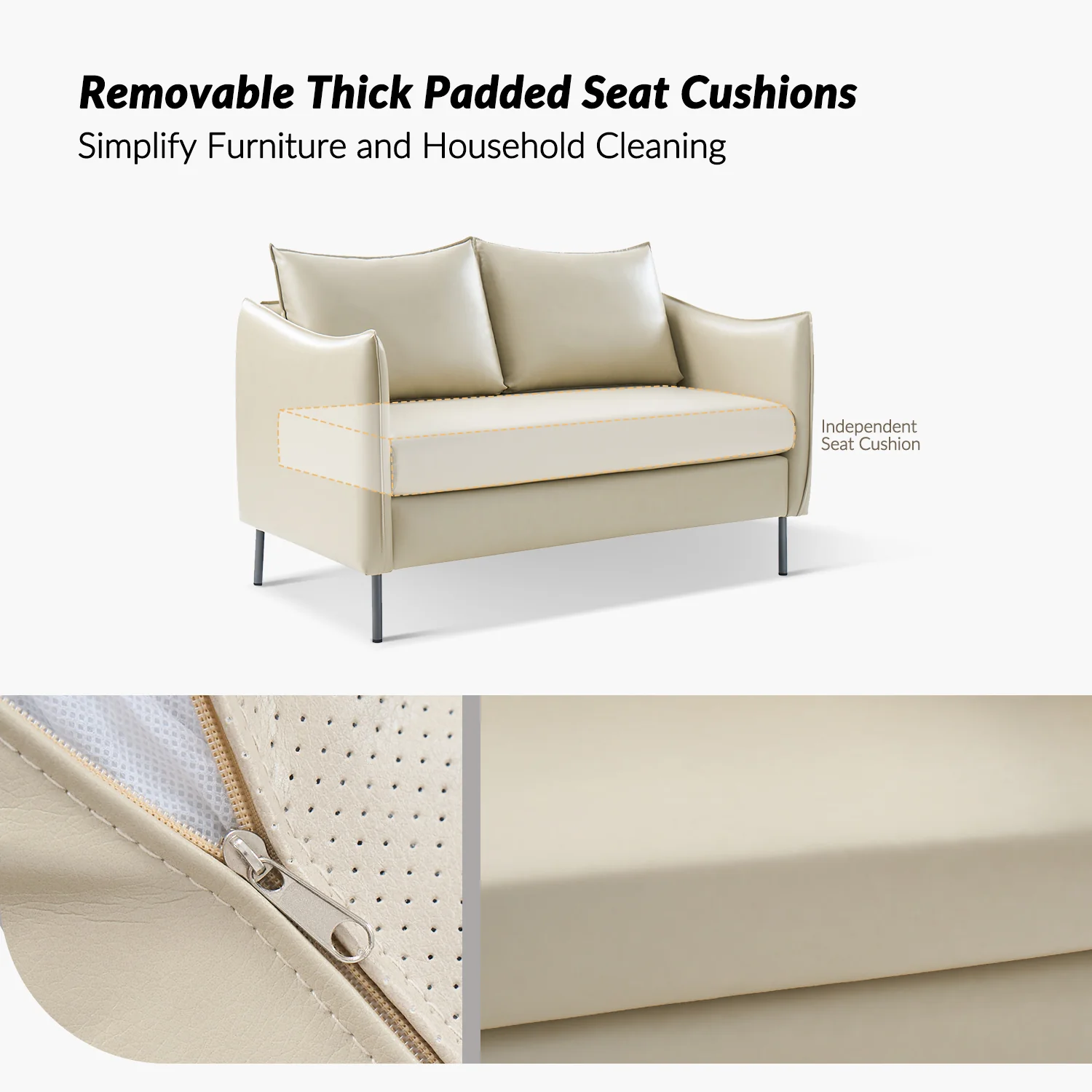 Monroe Loveseat in Beige - Image 4