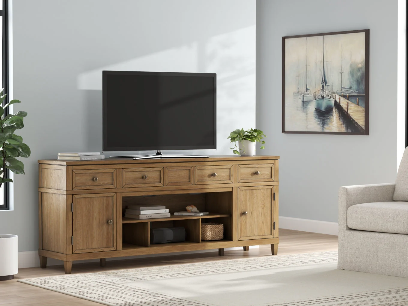 Sharlance XL TV Stand w/Fireplace Option - Image 8