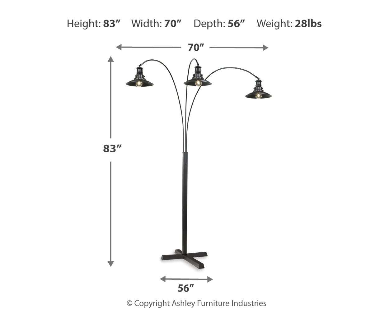 Sheriel Metal Arc Lamp - Image 2
