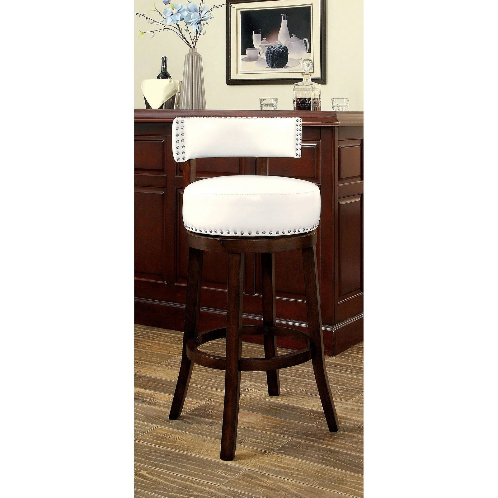 Shirley Dark Oak/White 24" Bar Stool - Image 2