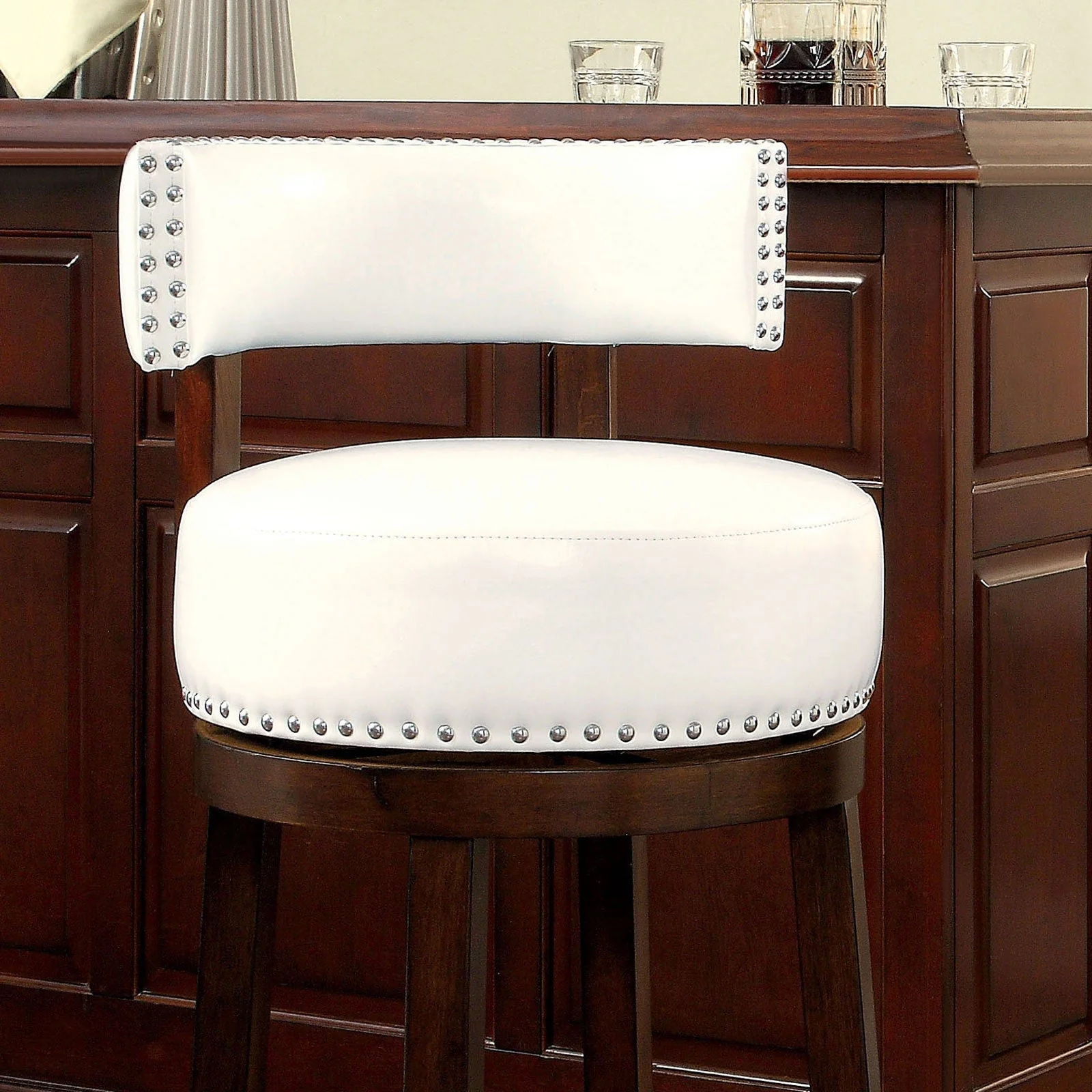 Shirley Dark Oak/White 29" Bar Stool - Image 3