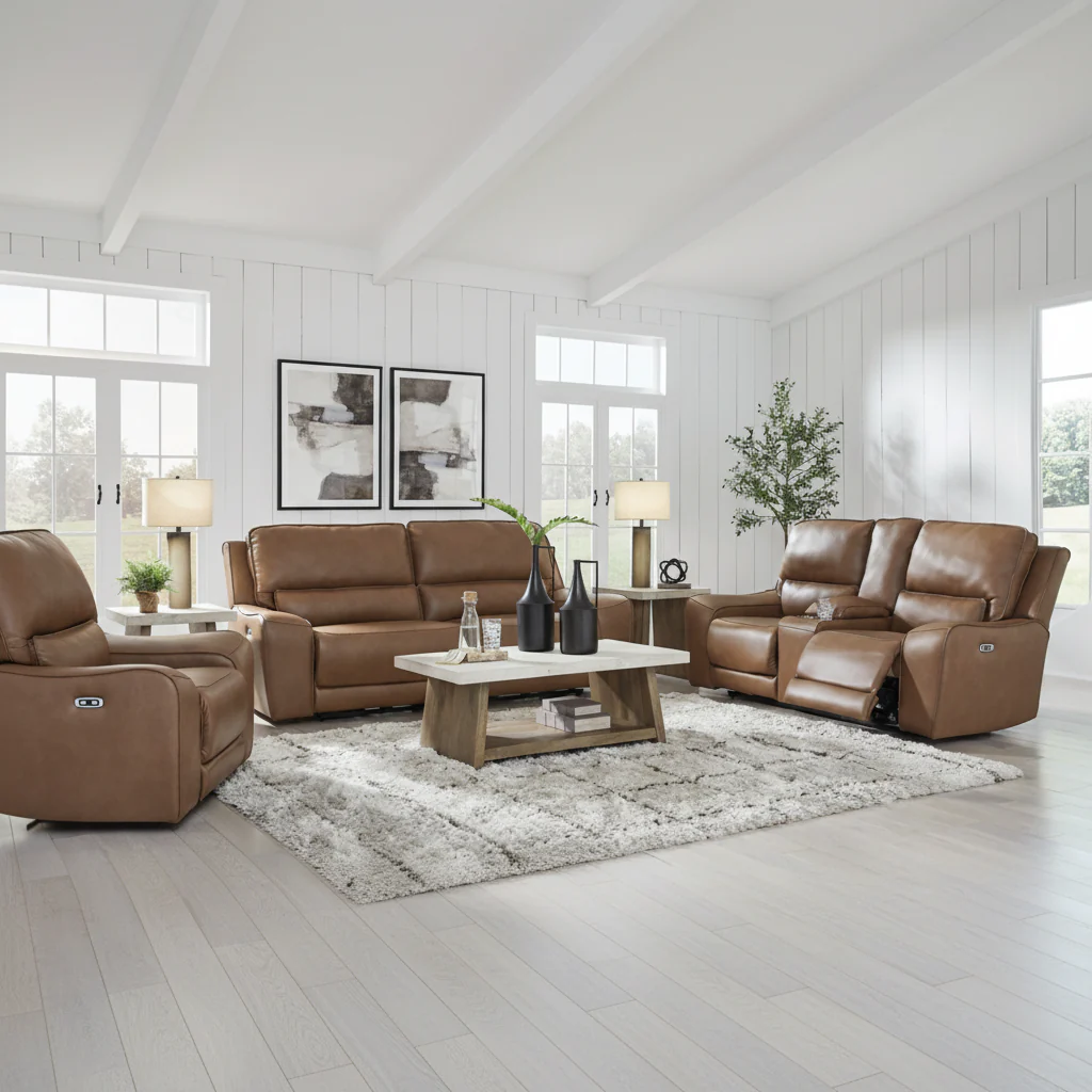 Silverbrooke 4-Piece Reclining Sectional with Chaise and Storage Console - Image 2