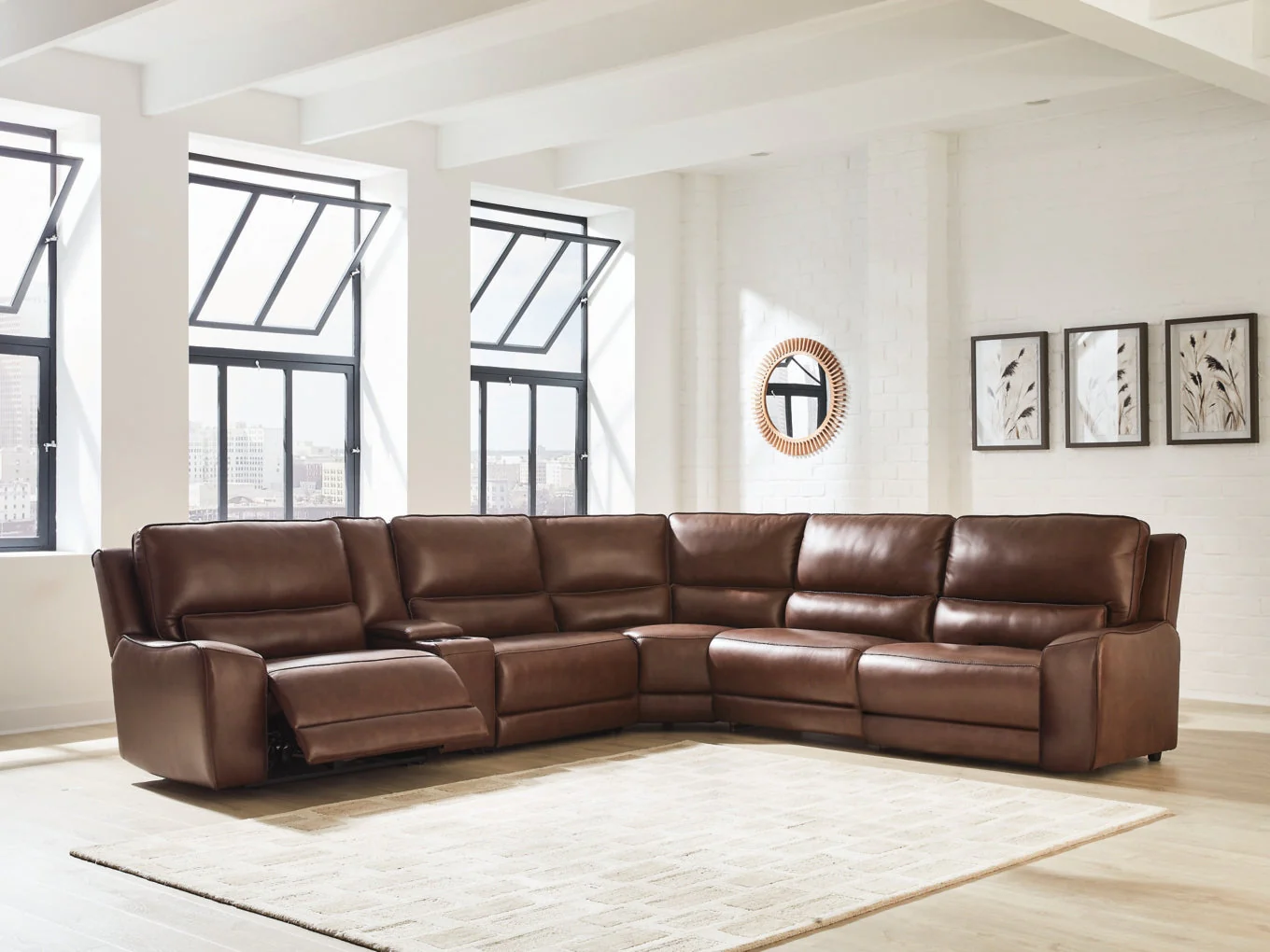 Silverbrooke 6-Piece Reclining Sectional with Storage Console - Image 4
