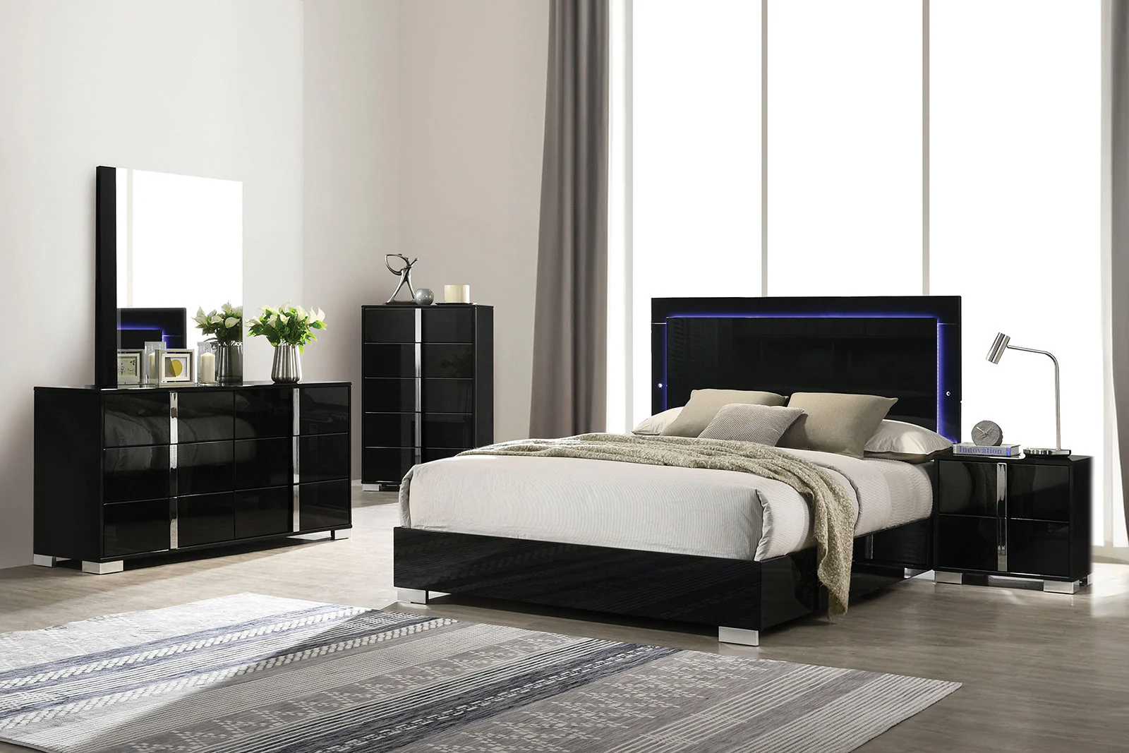 Sinistra Black Nightstand - Image 2
