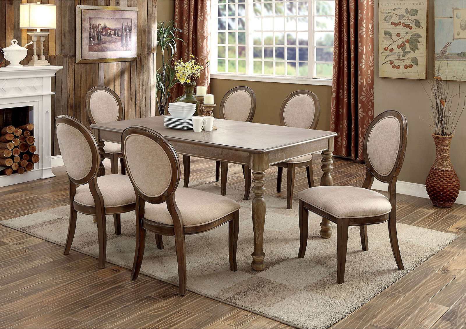 Siobhan Rustic Oak & Beige Side Chair (Set of 2) - Image 4